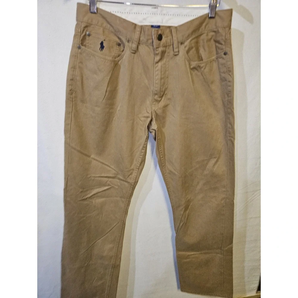 Polo Ralph Lauren Men's Classic Fit‎ Chino Pants 32x32 Khaki Embroidered